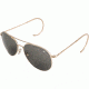 AO Flight Gear General Sunglasses, Comfort Cable, Gold Frame, True Color Gray Glass Lens, 52mm, 31610