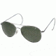 AO Flight Gear General Sunglasses, Comfort Cable, Silver Frame, Green Glass Lenses, 58mm, 30569