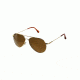 AO General Sunglasses, Gold, Wire Spatula, Brown Glass Lenses, 58mm, Polarized G-CBPG-WS-58