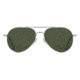 USED AO General Sunglasses, Silver, Calobar Green SkyMaster Glass Lenses, Polarized, 55-14-140 B47, GEN255STSMGNG-P, EDEMO1