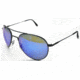 AO II 8-Base Sunglasses, Black, Wire Spatula, 55mm, Blue Mirror Lens - Sm/Med B-BMP-WS-55
