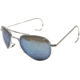 AO II 8-Base Sunglasses, Silver, Comfort Cable, Blue Mirror Poly Lens, 55mm, Sm/Med S-BMP-CC-55