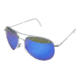 AO II 8-Base Sunglasses, Slvr, Wire Spatula, Blue Mirror Poly Lens, 55mm, Small/Medium S-BMP-WS-55