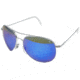 Ao Ii 8 Base Sunglasses Silver Wire Spatula Blue Mirror Poly Lens 58mm Large S Bmp Ws 58