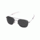 AO Original Pilot Sunglasses, Bayonet, Matte Chrome Frame, True Color Gray Glass Lens, 57mm, 30138