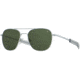 AO Original Pilot Sunglasses, Matte Silver Frame, 57 mm Calobar Green AOLite Nylon Lenses, Bayonet Temple,738921550327