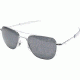 AO Original Pilot Sunglasses, Bayonet, Silver Frame, True Color Gray Glass Lens, Polarized, 52mm, 32118