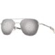 AO Original Pilot Sunglasses, Silver Frame, 52 mm SunFlash Silver Mirror AOLite Nylon Lenses, Bayonet Temple, Polarized, 738921564652