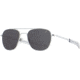 AO Original Pilot Sunglasses, Silver Frame, 55 mm True Color Gray AOLite Nylon Lenses, Bayonet Temple, Polarized, 738921549932