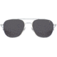 AO Original Pilot Sunglasses, Silver Frame, 55 mm True Color Gray AOLite Nylon Lenses, Bayonet Temple, Polarized, 738921549932