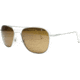 AO Original Pilot Sunglasses, Silver, Wire Spatula, Amber Glass Lens, 55mm S-CG-WS-55