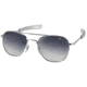 AO Original Pilot Sunglasses, Wire Spatula, Silver Frame, Polycarbonate Gradient Grey Lens, 57mm, 30262