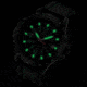 Armourlite ColorBurst Shatterproof Scratch Resistant Glass Green Tritium Watch, Black/Green, Small AL208
