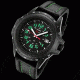 Armourlite ColorBurst Shatterproof Scratch Resistant Glass Green Tritium Watch, Black/Green, Small AL208