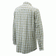 Beretta Mens Seersucker Button-Down Long Sleeve Plaid Shirt,White/Green,XL LU540T1072011BXL