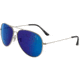 Berkley Diamond Sunglasses, Silver Frame, Blue Mirror Grey Base Lens, 1362291