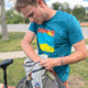 Big Agnes Take a Peak T-Shirt - Mens, Cyan Black Heather, Medium, ATMPEAK-CBH-MD