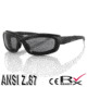 Bobster XRH Convertible Sunglasses, Black Frame, 2 Frame Fronts, Smoke &amp; Clear Lenses, ANSI Z87