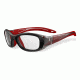 Bolle Coverage Sport Protective Single Vision Prescription Safety Glasses,Oval,Black and Red Frame 11882SV