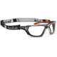 Bolle Ness+ w Foam and Strap Safety Glasses, Orange Frame, Clear Lens, PSSNESF028