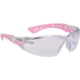 Bolle Rush+ Small Safety Glasses, Pink White Frame, Clear Lens, 40254