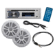 Boss Audio Marine Kit - MR508UAB Pair 6.5in MR6W Marine Speakers MRANT10, White MCK508WB6