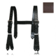 Boston Leather Firefighters H-back Suspenders, Button Attachment, Brown - 9178-BRN-1