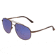 Breed Asteroid Sunglasses, Brown Titanium Frame, Blue Polarized Lens, Brown/Blue, One Size, BSG052BN