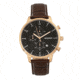 Breed Holden Chronograph Leather-Band Watch w/ Date, Rose Gold/Brown, BRD7806