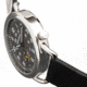 Breed Leather-Band Watch w/Second Sub-dial, Black/Gunmetal, BRD8807, Black/Gunmetal, One Size, BRD8807