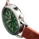 Breed Leather-Band Watch w/Second Sub-dial, Brown/Green, BRD8803, Brown/Green, One Size, BRD8803
