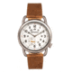 Breed Leather-Band Watch w/Second Sub-dial, Tan/White, BRD8801, Tan/White, One Size, BRD8801