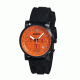 Breed Manning Mens Watch, Black Silicone Band, Black Bezel, Orange Analog Dial, Black-and-white Hand BRD2606