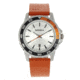 Breed Revolution Leather-Band Watch w/ Date, Orange, One Size, BRD8302