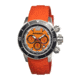 Breed Mens 4303 Salvatore Watch - Orange Silicone Band,Black Bezel,Strap Buckle,Orange Analog Dial,Silver Hand BRD4303