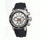 Breed Mens 4301 Salvatore Watch - Black Silicone Band,Black Bezel,Strap Buckle,Silver Analog Dial,Silver Hand BRD4301