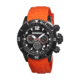Breed Mens 4306 Salvatore Watch - Orange Silicone Band,Black Bezel,Strap Buckle,Black Analog Dial,Silver Hand BRD4306