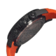 Breed Mens 4306 Salvatore Watch - Orange Silicone Band,Black Bezel,Strap Buckle,Black Analog Dial,Silver Hand BRD4306