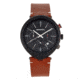 Breed Tempest Chronograph Leather-Band Watch w/Date, Brown/Black, One Size, BRD8606