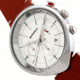 Breed Tempest Chronograph Leather-Band Watch w/Date, Brown/White, One Size, BRD8601