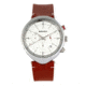 Breed Tempest Chronograph Leather-Band Watch w/Date, Brown/White, One Size, BRD8601