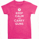 Buck Wear T-shirt Ladies Nra ''keep Calm'' S-sleeve Pink Xl