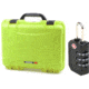 Nanuk 910 Hard Plastic Waterproof Case, Lime w/ 3 Part Foam Insert 910-1002 with Nanuk padlock w/logo 900-LOCK NANUK 910-1002-KIT1