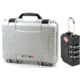 Nanuk 910 Hard Plastic Waterproof Case, Silver w/ 3 Part Foam Insert 910-1005 with Nanuk padlock w/logo 900-LOCK NANUK 910-1005-KIT1