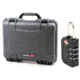 Nanuk 910 Hard Plastic Waterproof Case, Graphite w/ 3 Part Foam Insert 910-1007 with Nanuk padlock w/logo 900-LOCK NANUK 910-1007-KIT1