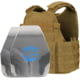 Caliber Armor AR550 11 x 14 Level III+ Body Armor w/ PolyShield Spall Coat and Condor MOPC Package, Coyote Brown, Medium/2XL, 19-AR550-MOPC-1114-SPC-CB
