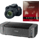 Canon Pixma PRO-10 Printer, Photo Paper, and EOS Rebel T4i Camera with EF-S 18-135mm IS STM Lens