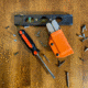 Clip &amp; Carry Kydex Sheath for the Leatherman Supertool 300, Carbon Fiber Orange, LST300-CF-ORNG