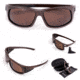 Cold Steel Battle Shades Mark I Sunglasses, Dark Matte Brown, Brown Lens, CS-EW13M