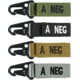 Condor Outdoor Blood Type Key Chain 4 Pcs/Pack, Aneg, Foliage, 239A-007
